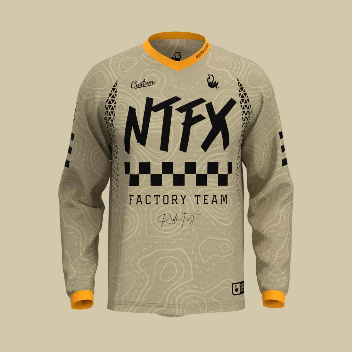 Lightforce jersey, a custom relaxed fit MTB top ideal for DH and Enduro MTB, offering affordability and value for every MTB club.