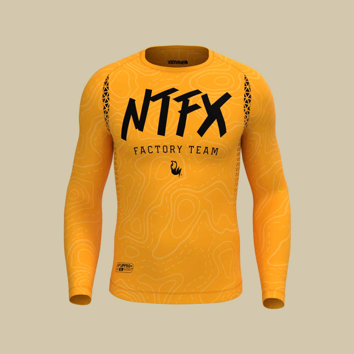 Design Example of Custom-made Rashguard with colors and logos.