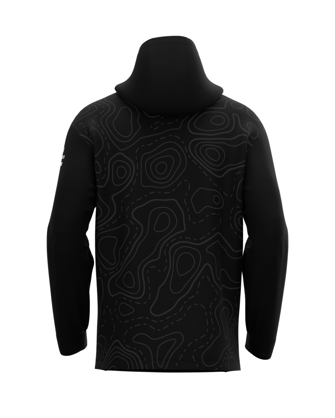 Nightfox Elite Tech Hoodie in black and white, exclusively gifted to Kit Managers who successfully coordinate custom racewear orders for their teams.