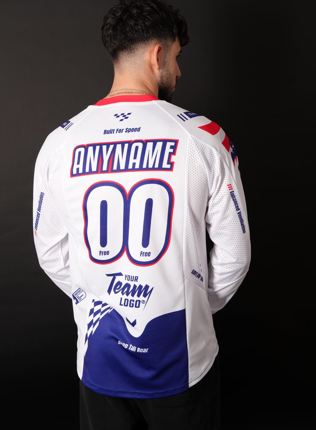 Made-to-Order Mountain Bike Jerseys – Long, Short, and Three Quarter Sleeves Custom MTB jerseys in long, short, and 3/4 sleeve options for team orders.