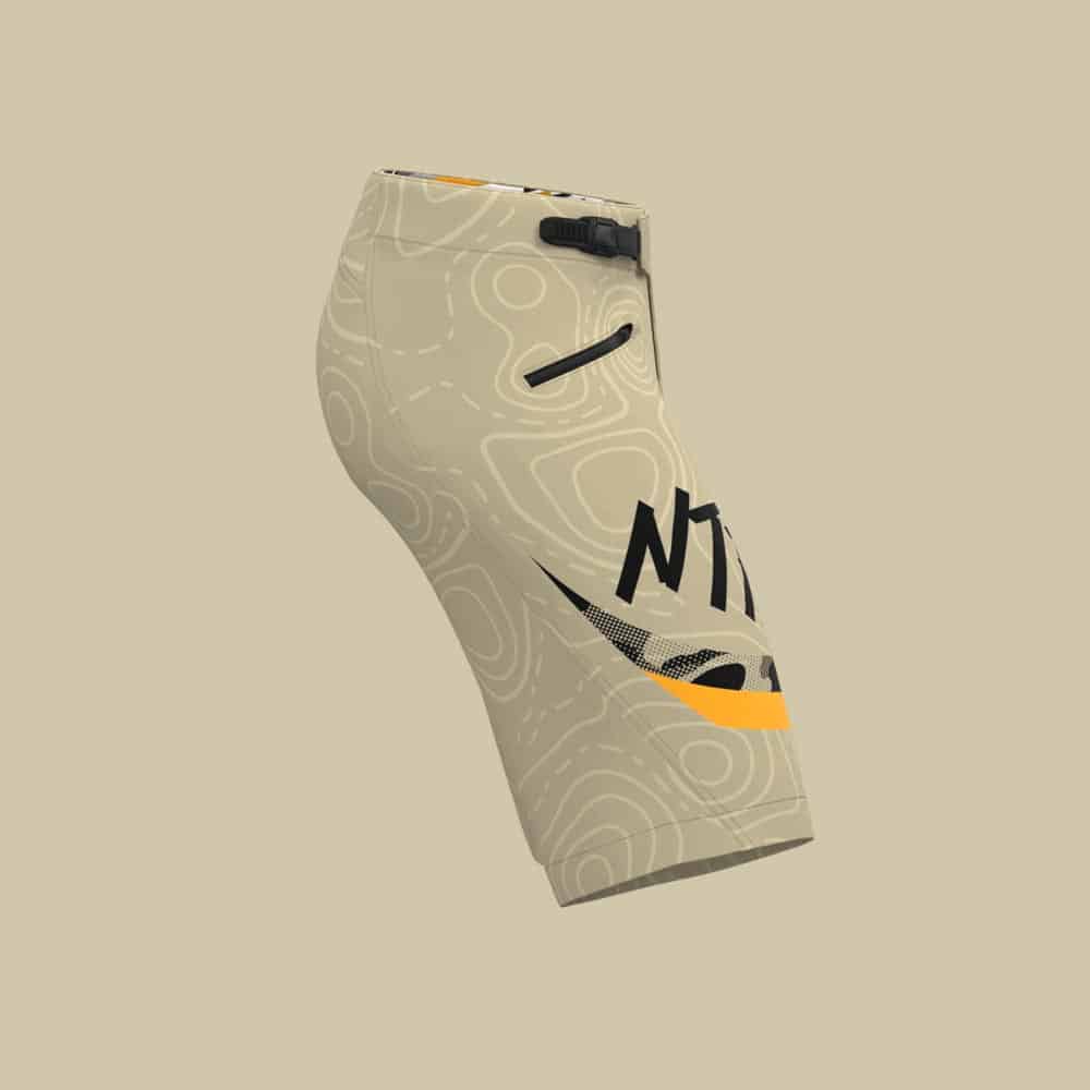 Individuelle MTB-Downhill-Shorts mit sublimierten Teamgrafiken, Sponsorenlogos und schneller weltweiter Lieferung, ohne Mindestbestellmenge.